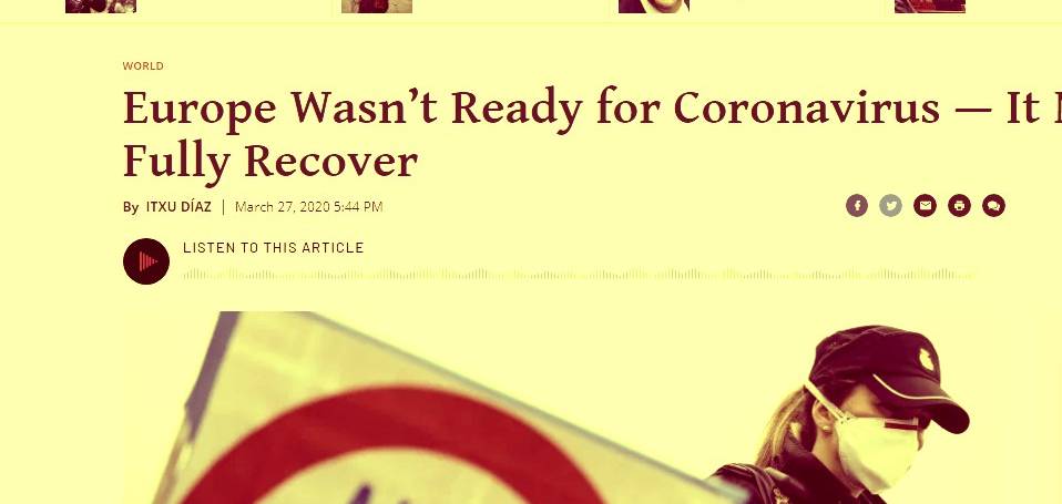 Europa no estaba preparada para el coronavirus, artículo de Itxu Díaz en National Review